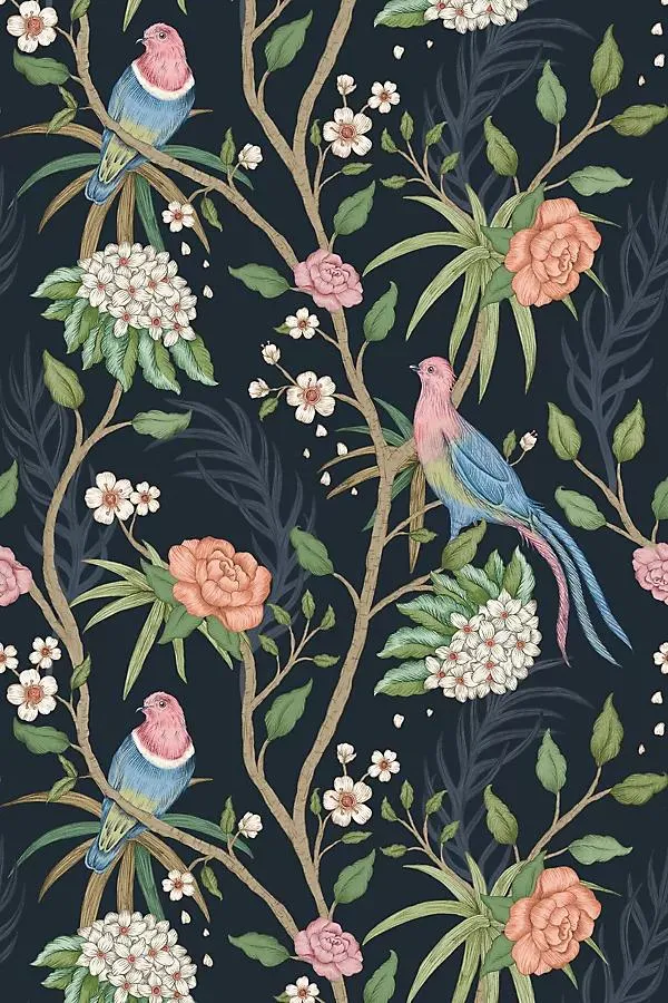 Maharaja Floral Bird Vine Wallpaper