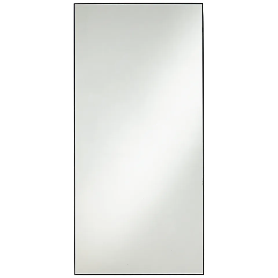 Aryn Matte Black Metal 20" x 42 1/4" Rectangular Wall Mirror
