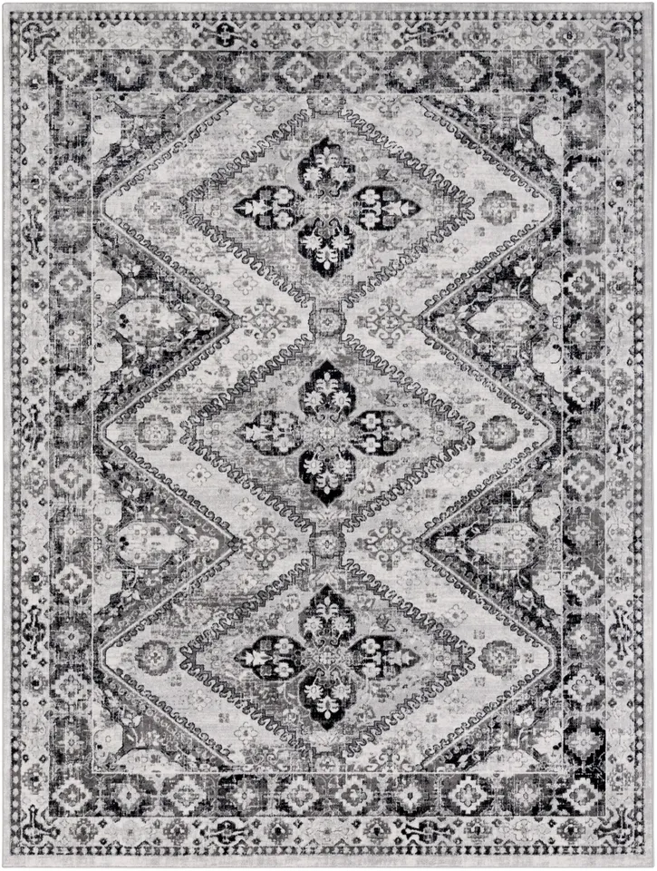 Wanderlust Gray Indoor 6'7" x 9' Machine Woven Rug