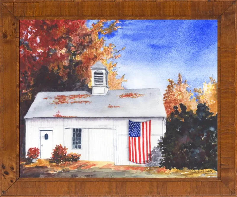 The Ross Barn in Fall by Lydia Marie Elizabeth for Artfully Walls