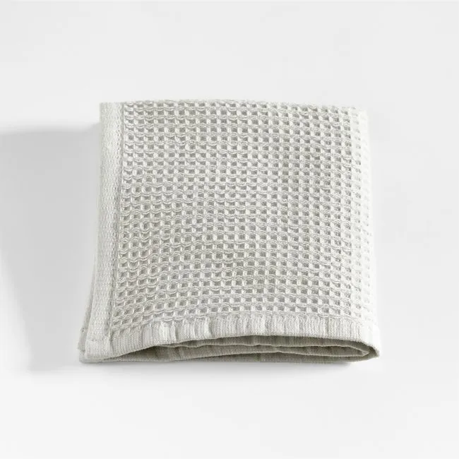 Grey 100% Organic Cotton Waffle Washcloth