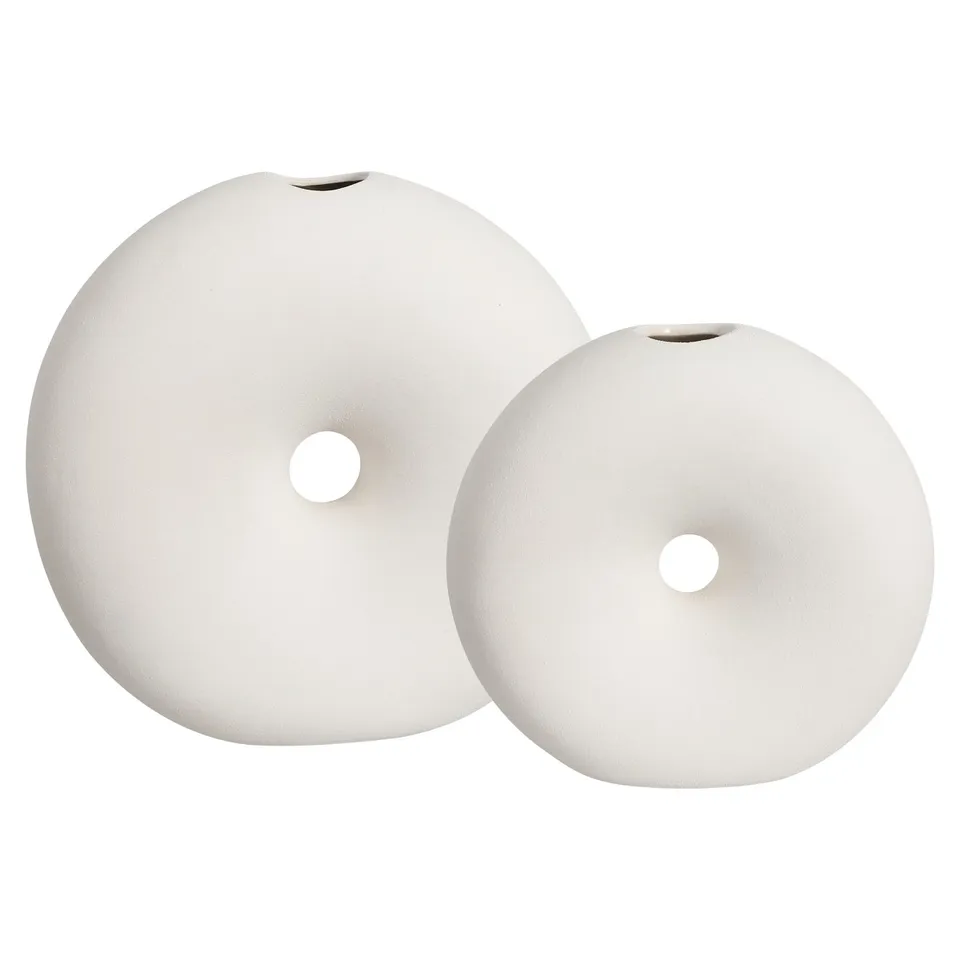 Dona Round Vase, Set Of 2 - Off White