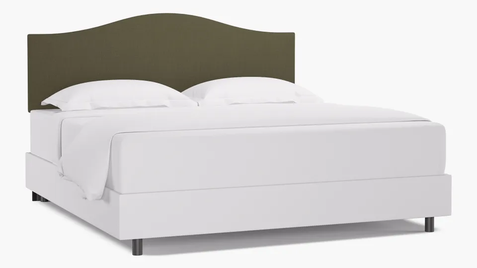 Camelback Headboard, Olive Everyday Linen, King