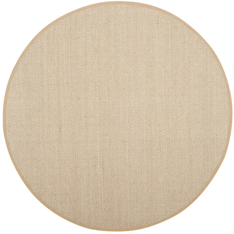 Arlo Home Woven Area Rug, NF151B, Natural/Beige,  6' X 6' Round
