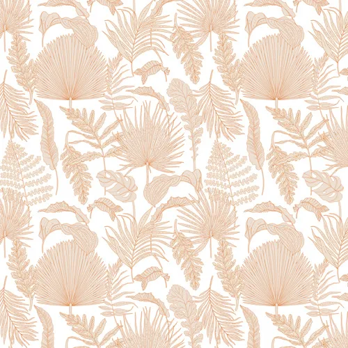 Palm Leaves Cream White by Iveta Abolina - Shower Curtain Standard 71" x 74" with Liner