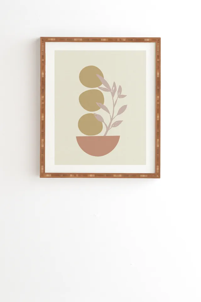 Desert Botanicals And Organic by June Journal - Framed Wall Art Bamboo 12" x 12"