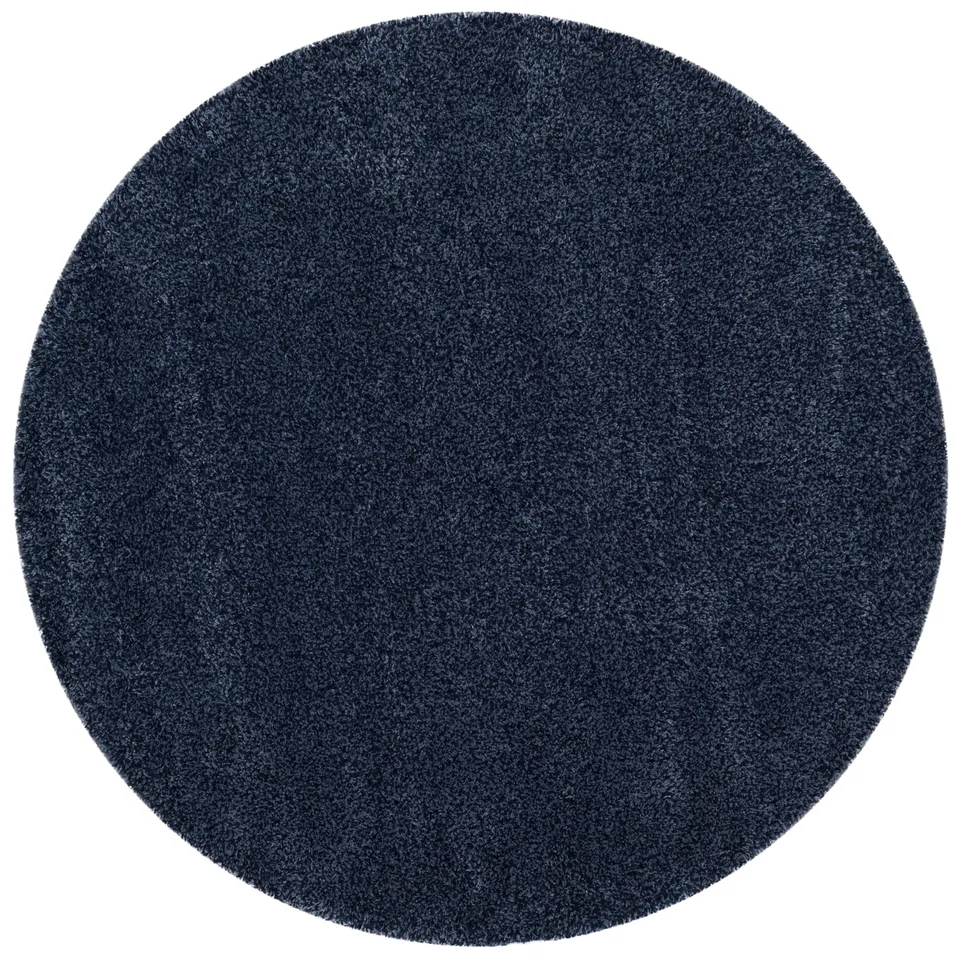 Arlo Home Woven Area Rug, SGN725-7070, Navy,  6' 7" X 6' 7" Round