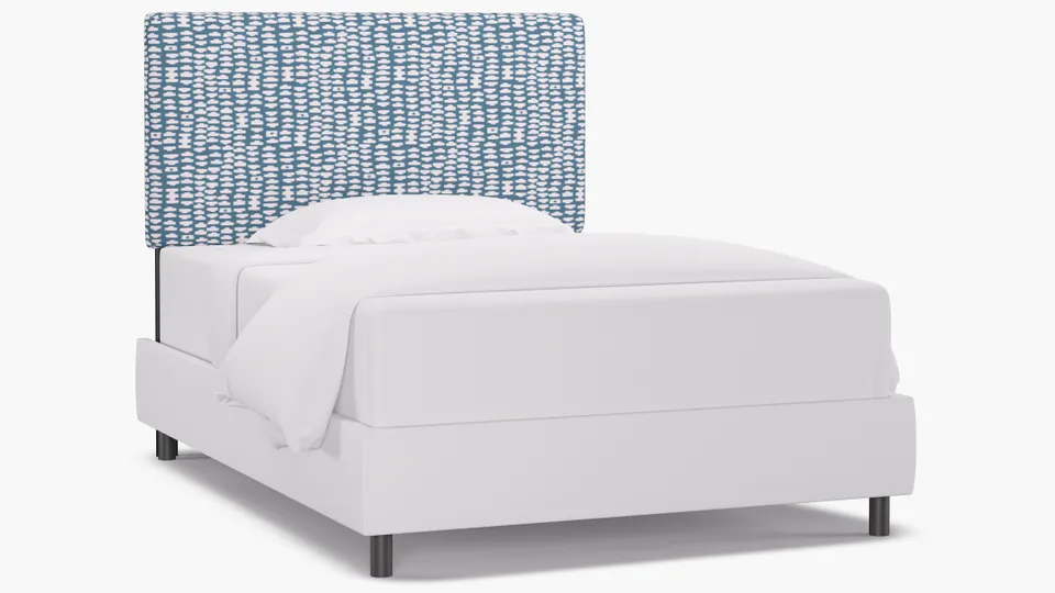 Square Back Headboard, Dusty Blue Odalisque, Full