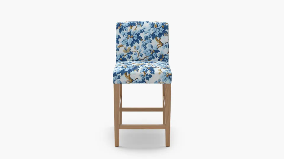 Signature Dining Counter Stool, Delft Woodland, Natural Square Tapered Leg
