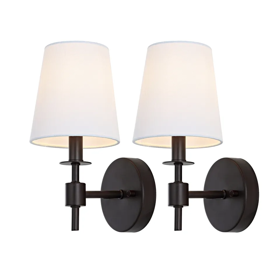 Dalany 7" Iron Wall Sconce, Set of 2 - Black
