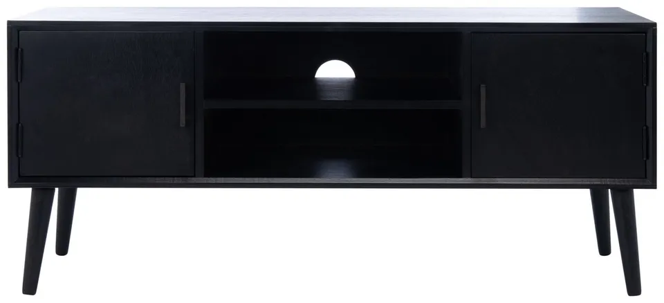 Sorrel Mid Century 2 Door 1 Shelf Media Stand - Black