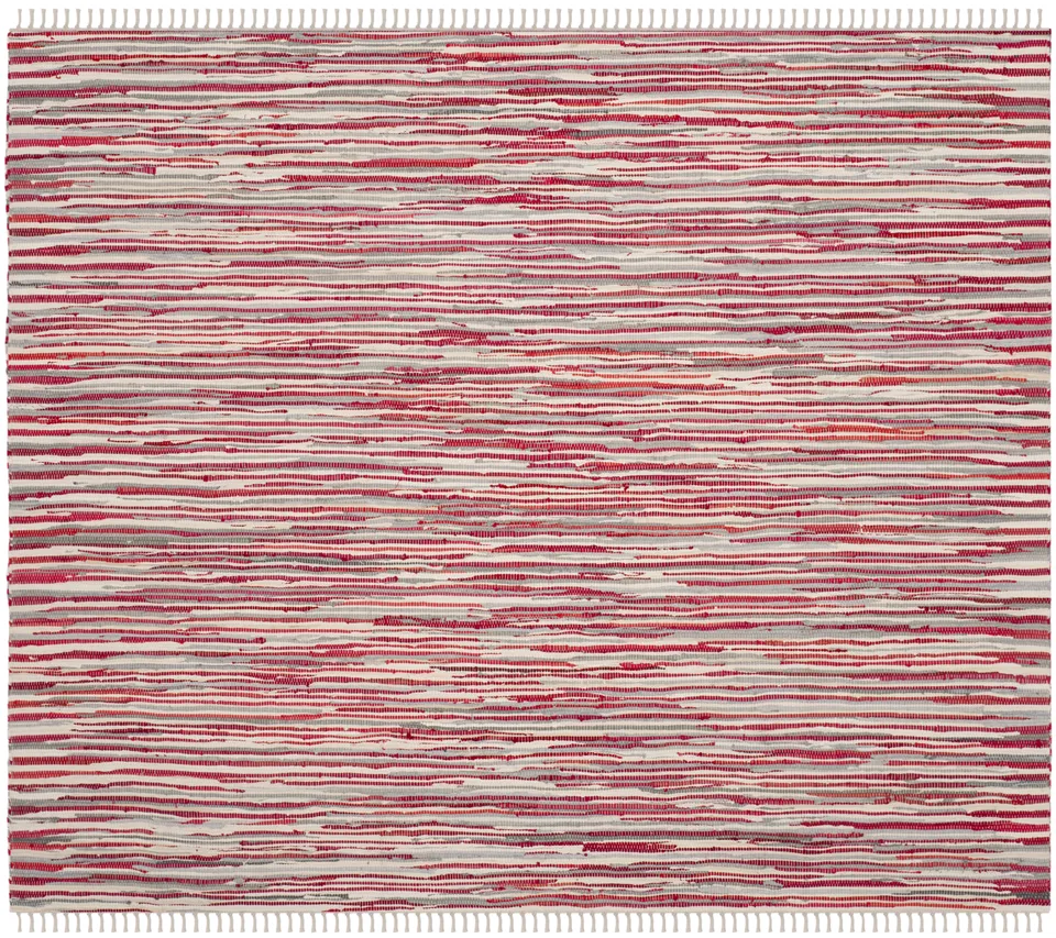 Arlo Home Hand Woven Area Rug, RAR129R, Red/Multi,  6' X 6' Square