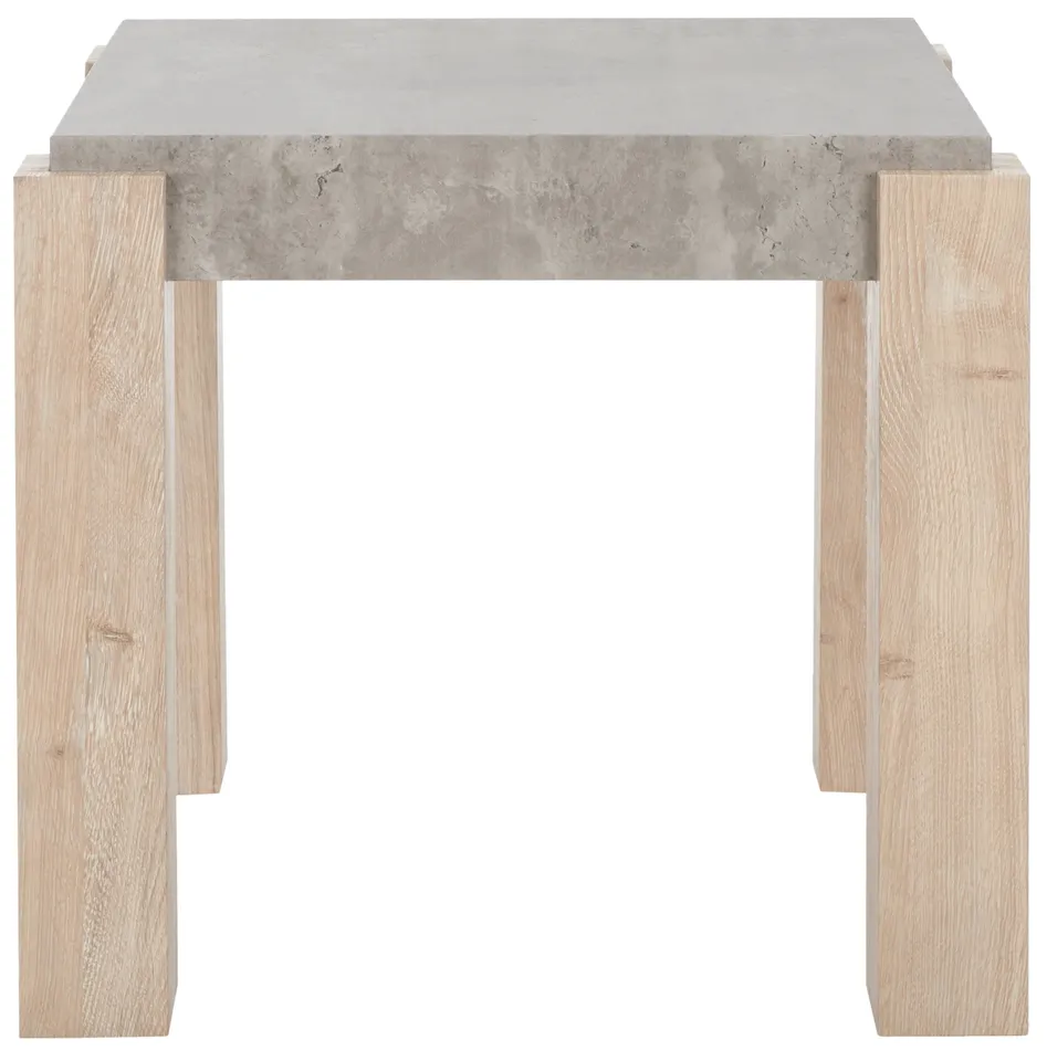 Coromio End Table - Light Gray / Natural