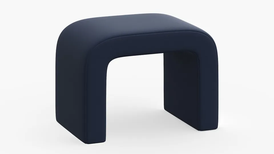 Waterfall Ottoman, Navy Classic Velvet