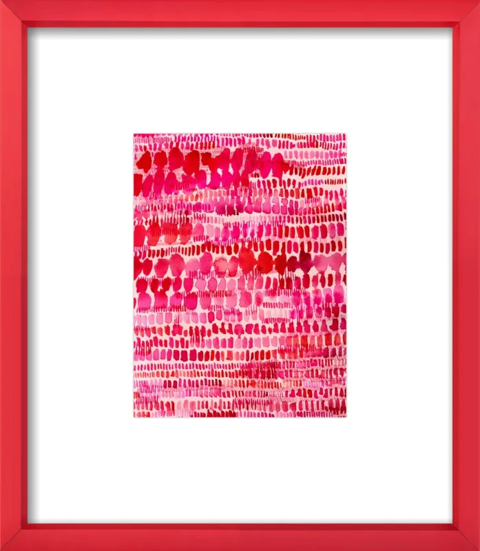 Pink and Red Watercolor Patterns Wall Art  by Paula Mills for Artfully Walls