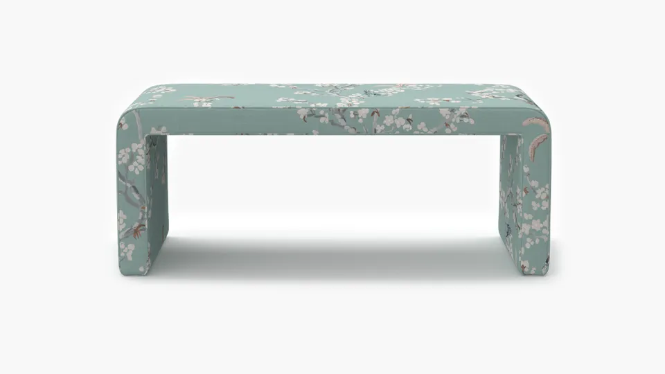 Waterfall Bench, Mint Cherry Blossom