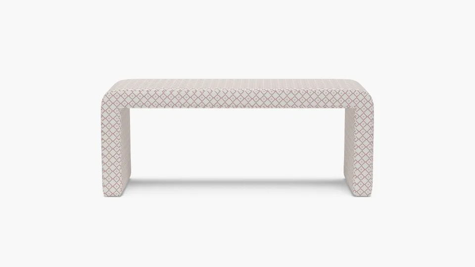 Waterfall Bench, Rosewood Petite Lattice