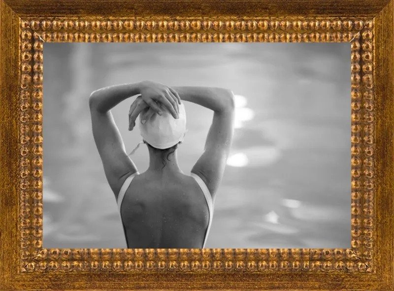 Woman Swimmer in a White Cap by Lucy Snowe for Artfully Walls