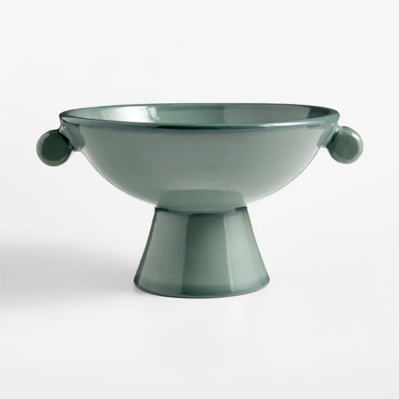 Baron Blue Terracotta Footed Decorative Bowl
