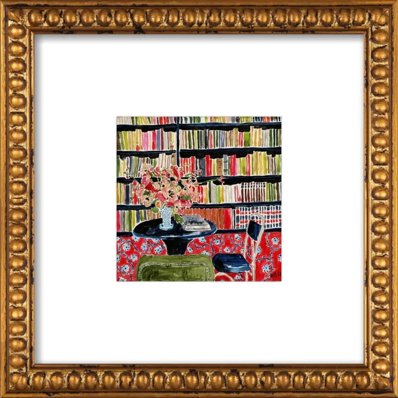 Books with Flowers by Kate Lewis for Artfully Walls