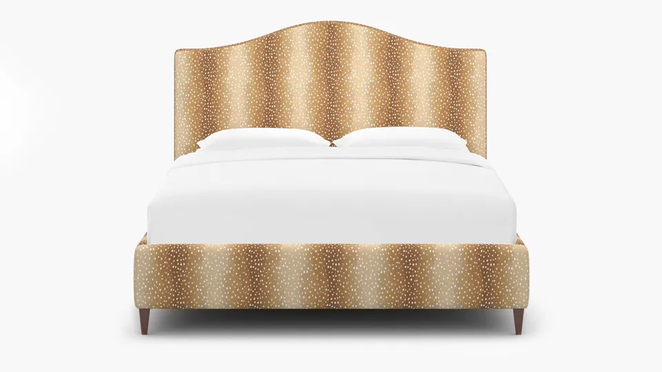 Camelback Bed, Faline, Walnut Square Tapered Leg, Full