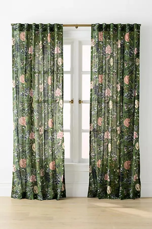 Seren Cotton Sheer Painterly Floral Curtain