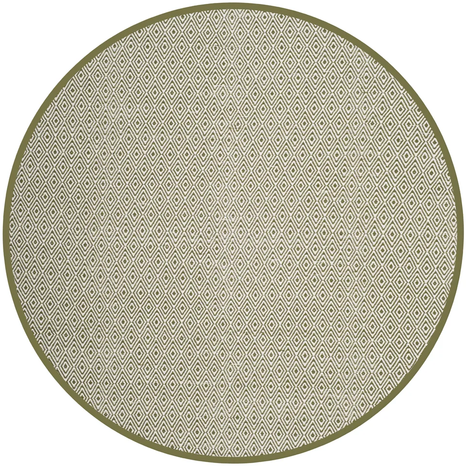 Arlo Home Hand Woven Area Rug, MTK515H, Ivory/Green,  6' X 6' Round