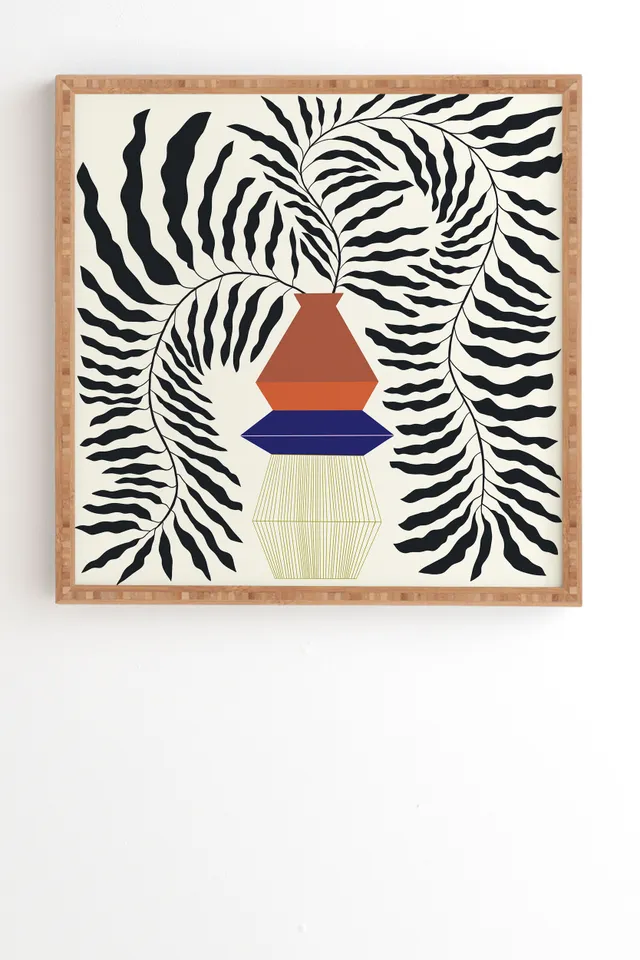 Duality 2 by Jae Polgar - Framed Wall Art Bamboo 12" x 12"