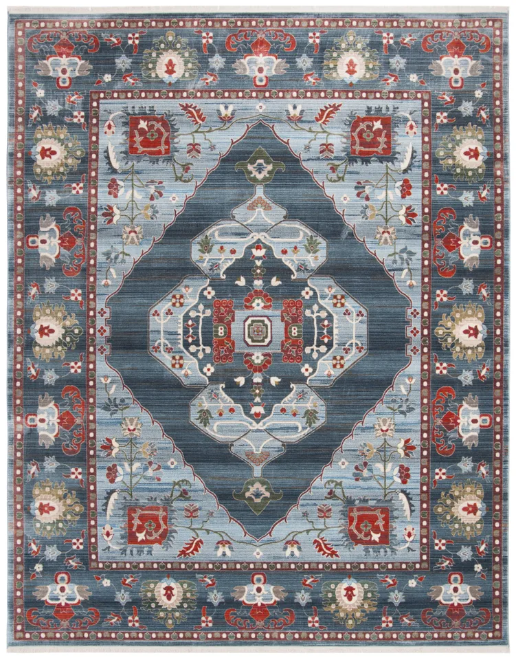 Arlo Home Woven Area Rug, VTP482M, Blue/Light Blue,  9' X 11' 7"