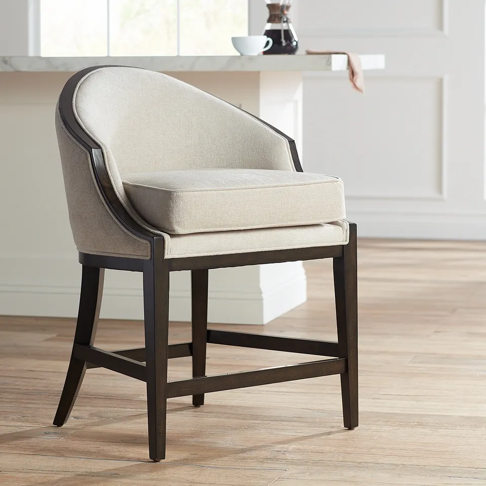 Jasper 25" High Oatmeal Fabric Counter Stool