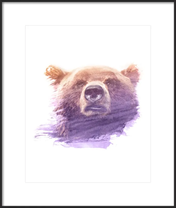 BEAR SUPERIMPOSED WATERCOLOR by Emiliano Deificus for Artfully Walls
