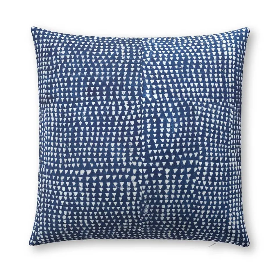 Arrows Indigo Outdoor Pillow by St. Frank | Blue | 18" W x 18" H | Polyester