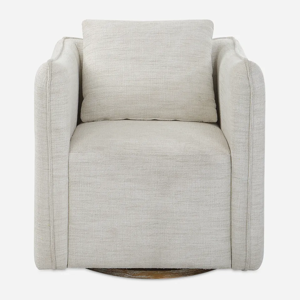 Corben White Swivel Armchair