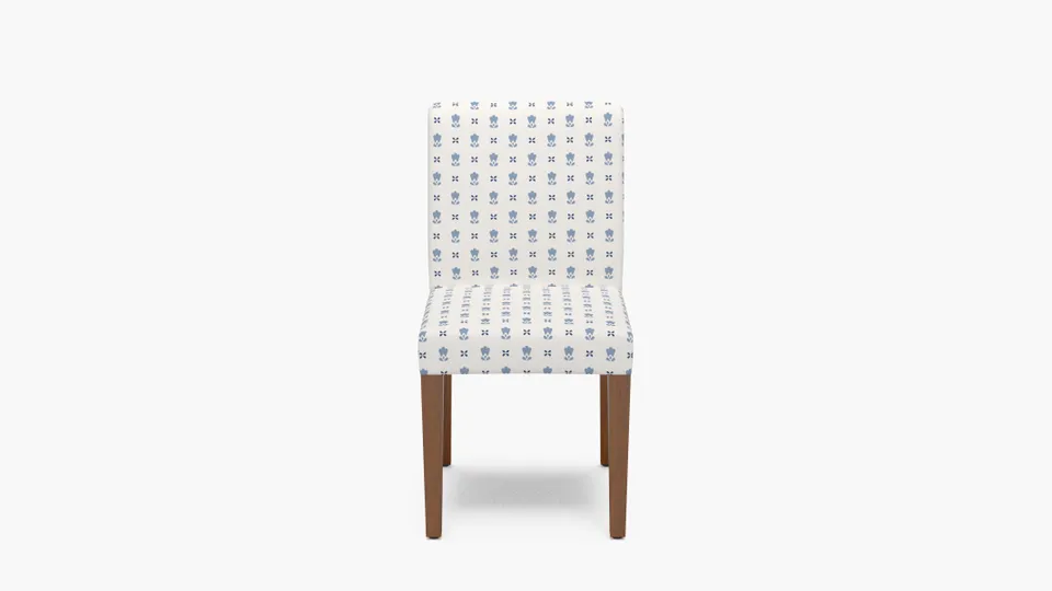 Signature Dining Chair, Delft Mod Fleur, Walnut Square Tapered Leg