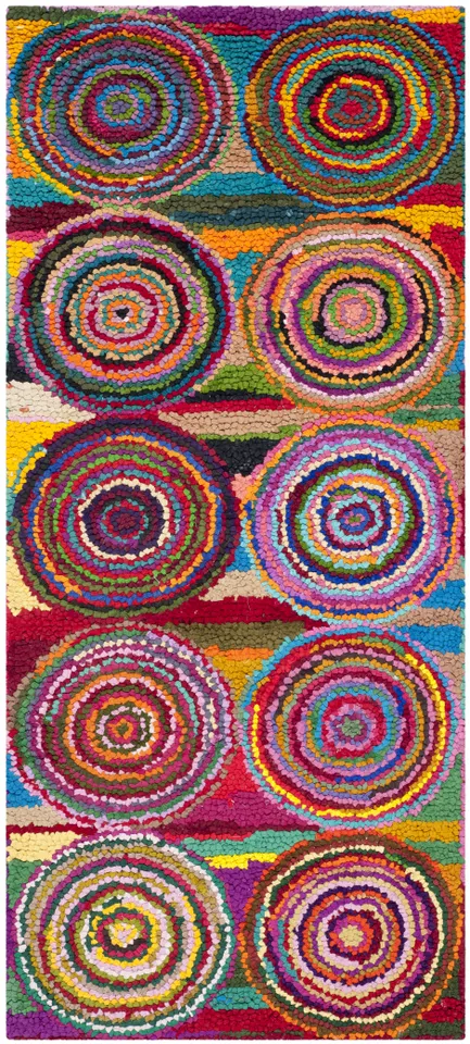 Arlo Home Hand Tufted Area Rug, NAN143A, Pink/Multi,  2' 6" X 4' 6"