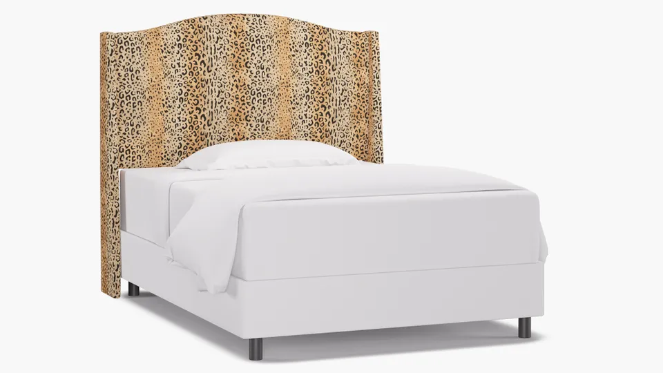 Classic Wingback Headboard, Leopard, Full
