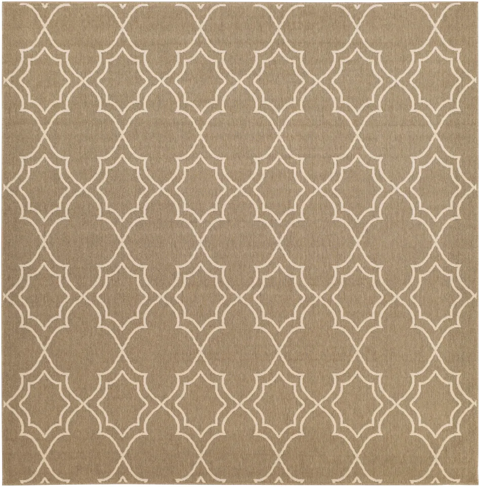 Alfresco Brown Outdoor 8'10" x 8'10" Machine Woven Rug