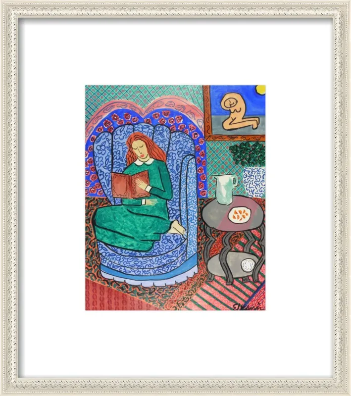 Red Headed Reader by Linda Elksnin for Artfully Walls