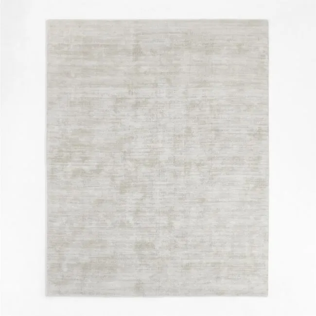 Laval Viscose Handwoven Solid Silver Area Rug 10'x14'