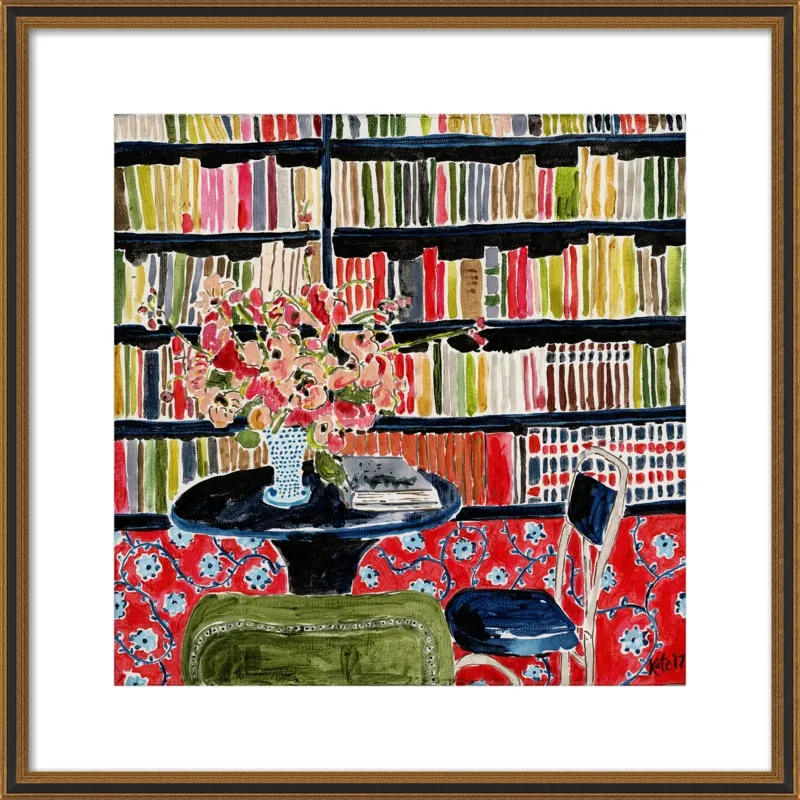 Books with Flowers by Kate Lewis for Artfully Walls