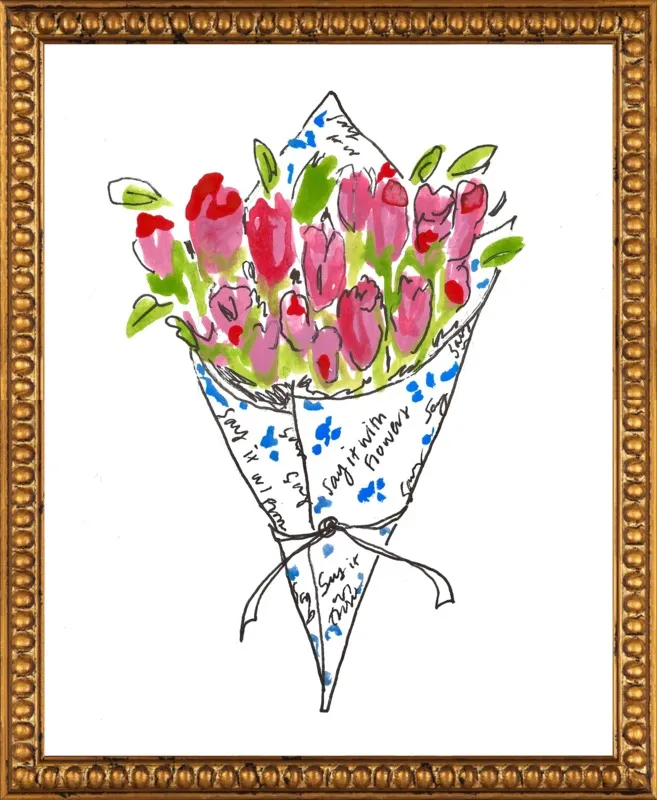 Bodega Flowers in Blue and Pink by Larsen McDowell for Artfully Walls