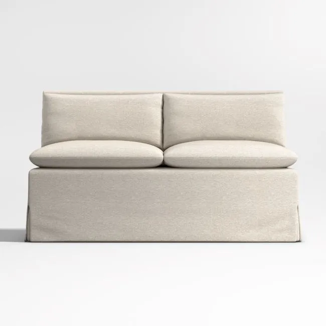 Belmar 54" Ivory Slipcovered Dining Banquette Bench