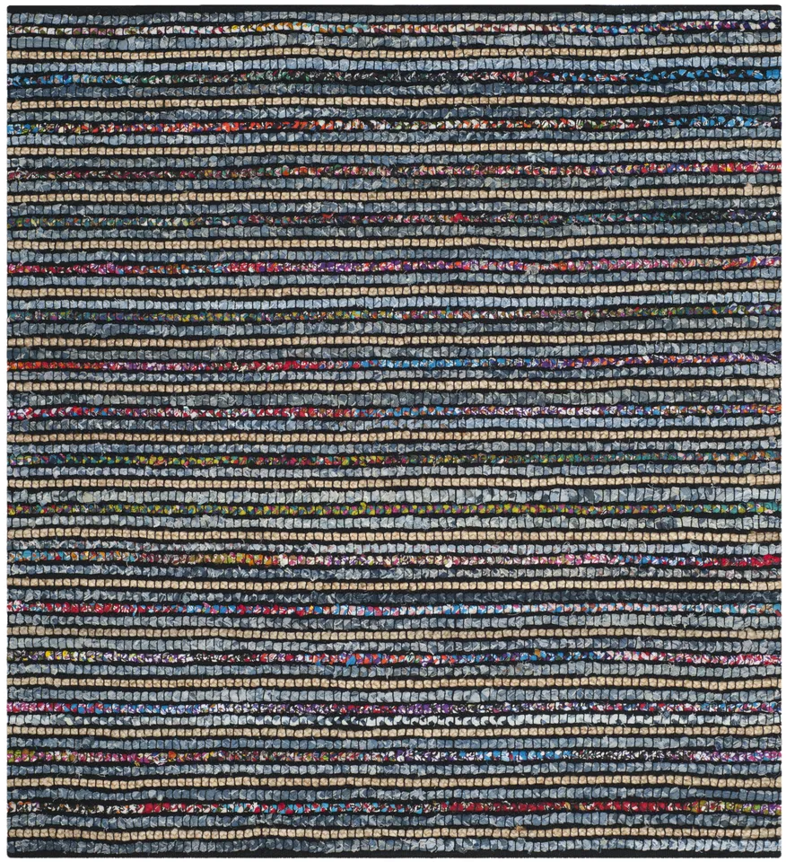 Arlo Home Hand Woven Area Rug, CAP364A, Multi/Natural,  6' X 6' Square