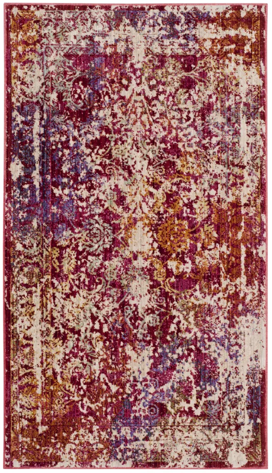 Arlo Home Woven Area Rug, SUT403D, Fuchsia/Ivory,  3' X 5'