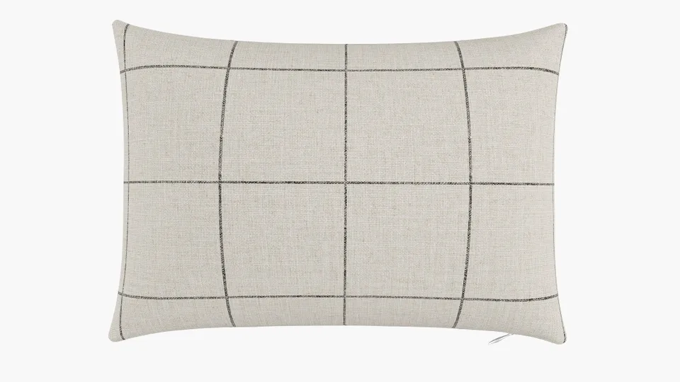 Throw Pillow 14" x 20", Coal Windowpane, 14" x 20"
