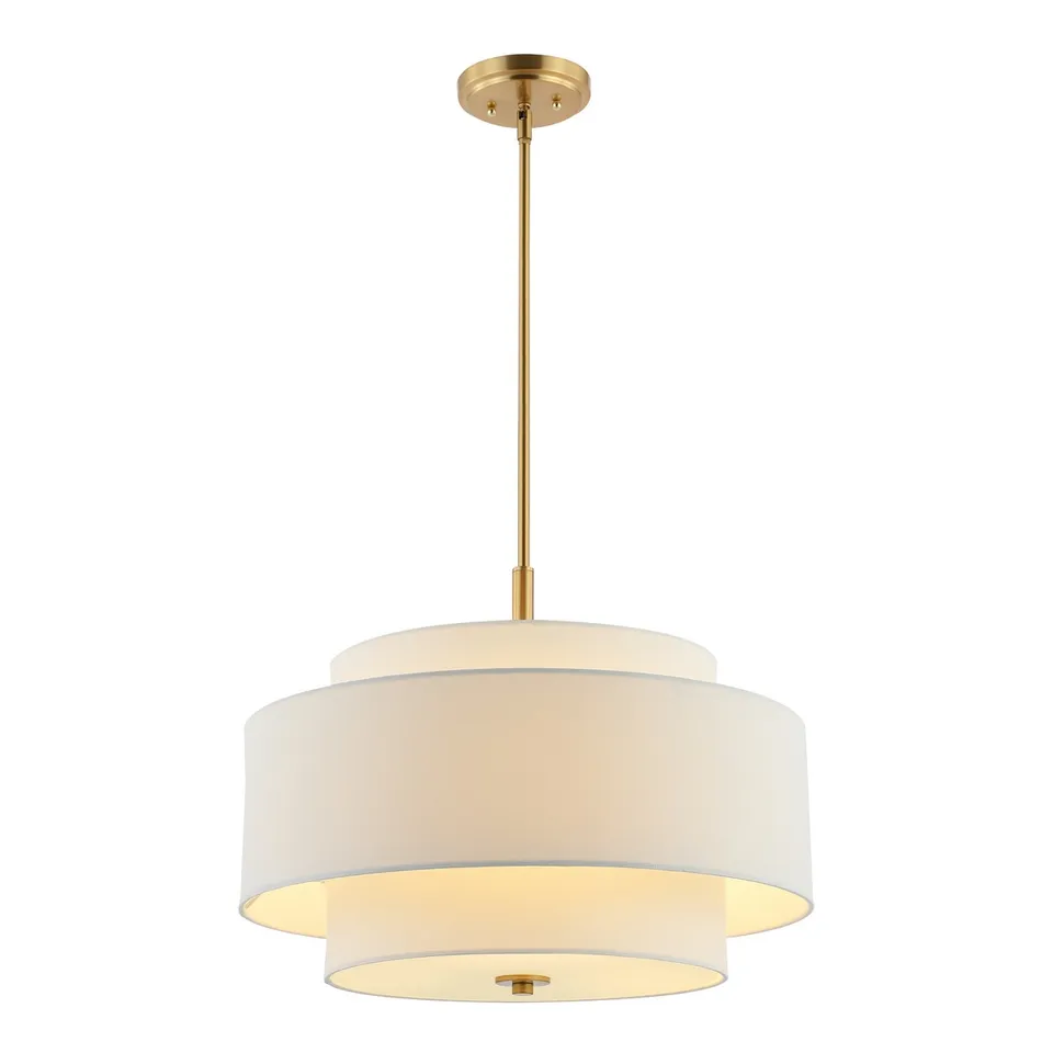 Cambrie 3 Light 21.5" Chandelier - White/Brass
