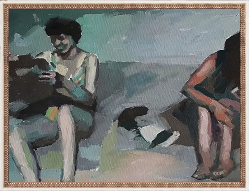 Girls at the beach by Mary Sinner for Artfully Walls