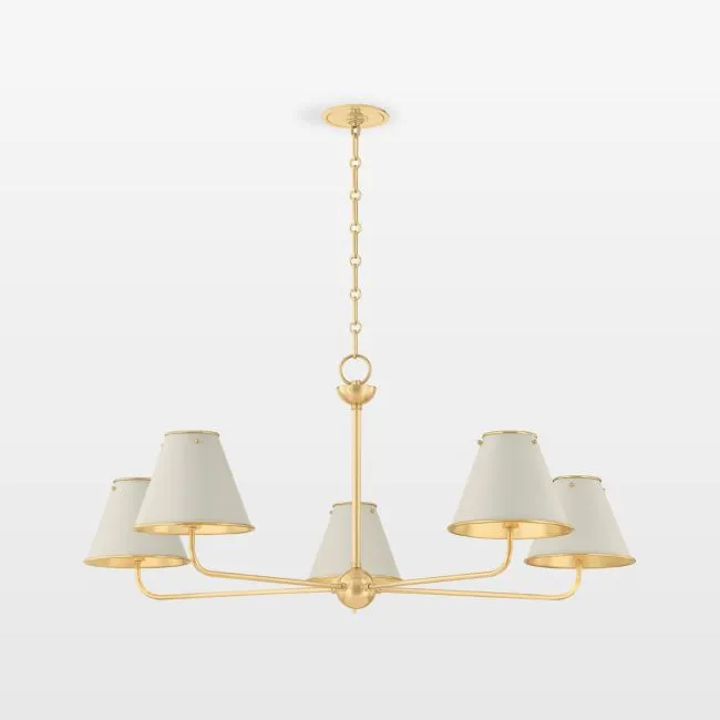 Milton 5-Light White Chandelier