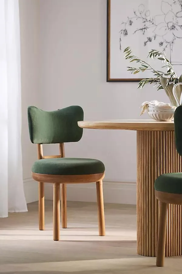 Irie Velvet Oak Wood Dining Chair