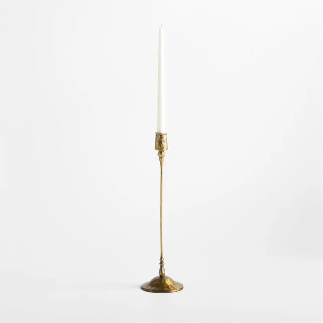 Luce Medium Brass Taper Holder 16"